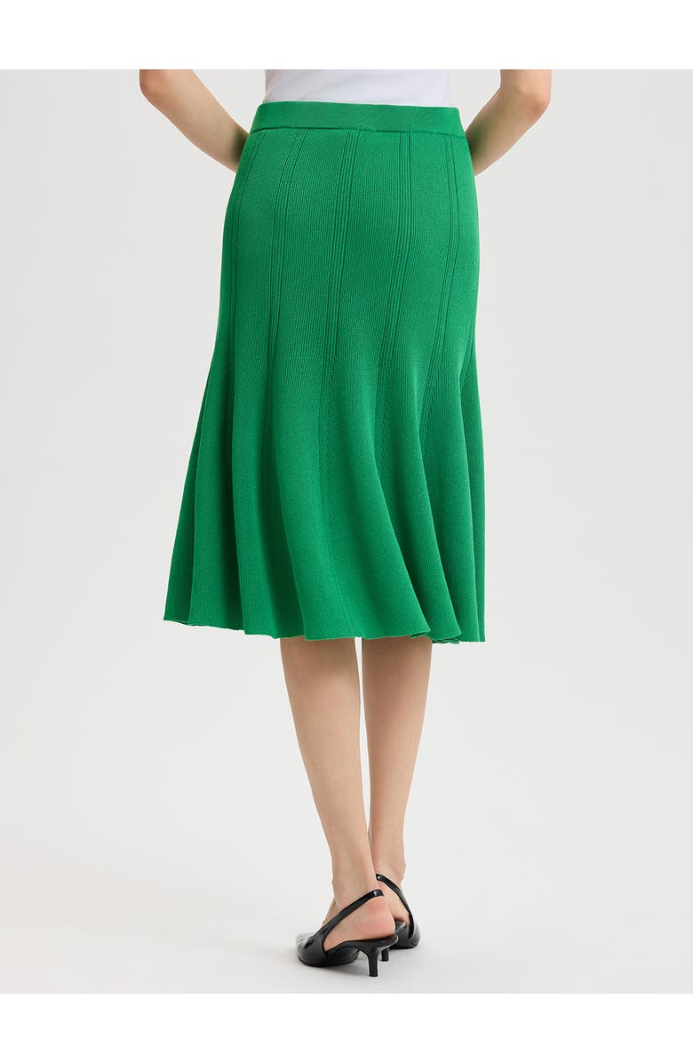 Misook Flared Tonal Soft Knit Skirt, Alternate, color, Clover Field