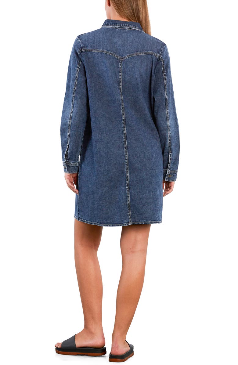 Wash Lab Denim Lovely Ruffle Long Sleeve Denim Dress, Alternate, color, Petal Denim