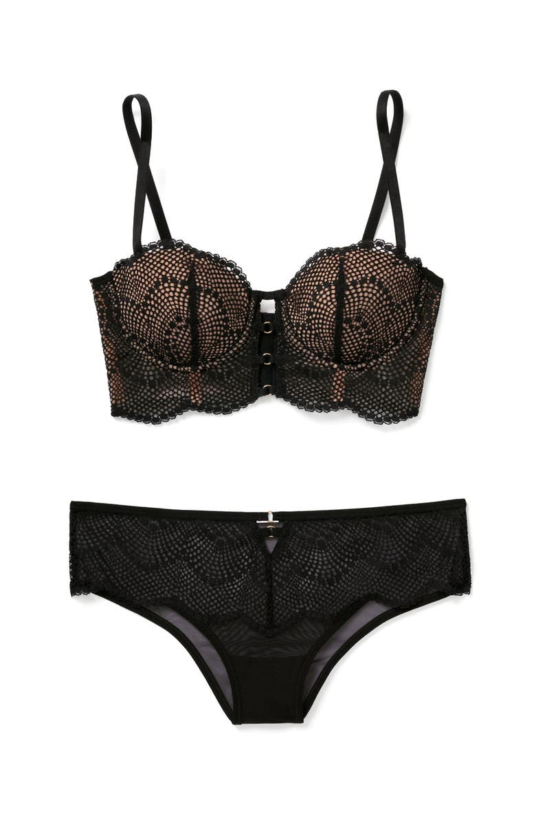 Adore Me Margaritte Push Up Balconette Bra, Alternate, color, Black
