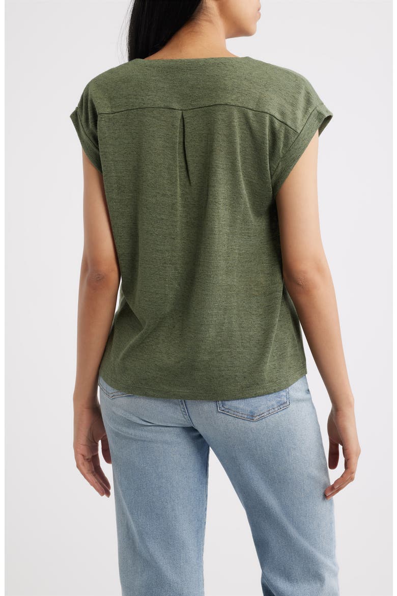 Caty Pleat Front Knit Top, Alternate, color, OLIVE MOSS