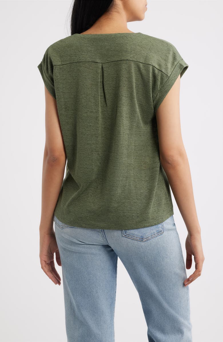 Bobeau Caty Pleat Front Knit Top, Alternate, color, Olive Moss