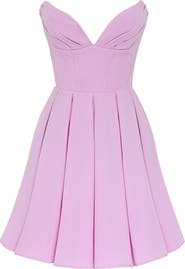 HOUSE OF CB Mar Strapless Corset Fit & Flare Minidress