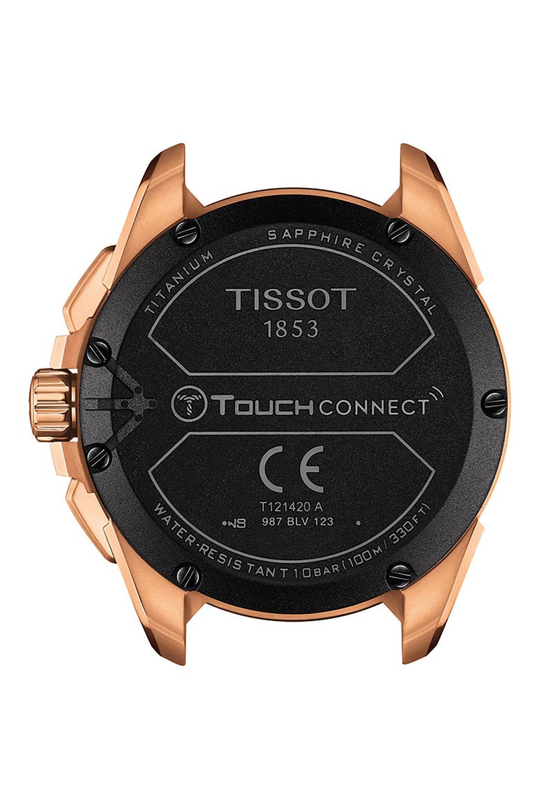 T-Touch Connect Solar Smart Silicone Strap Watch, 47.5mm, Alternate, color, ROSE GOLD