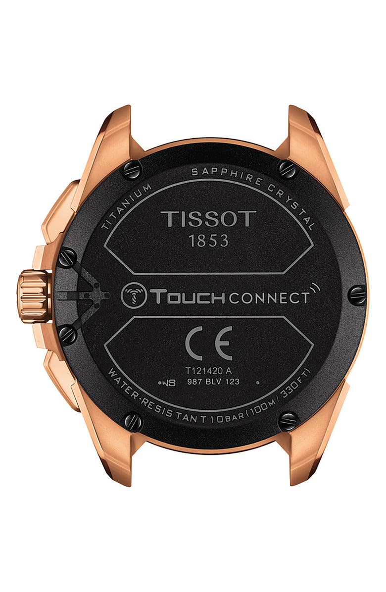 Tissot T-Touch Connect Solar Smart Silicone Strap Watch, 47.5mm, Alternate, color, Rose Gold