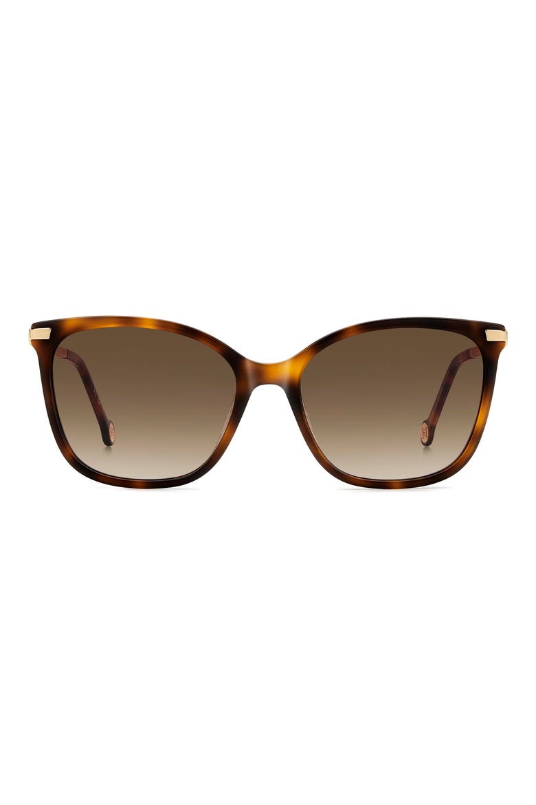 55mm Gradient Rectangular Sunglasses, Main, color, HAVANA/ BROWN SF