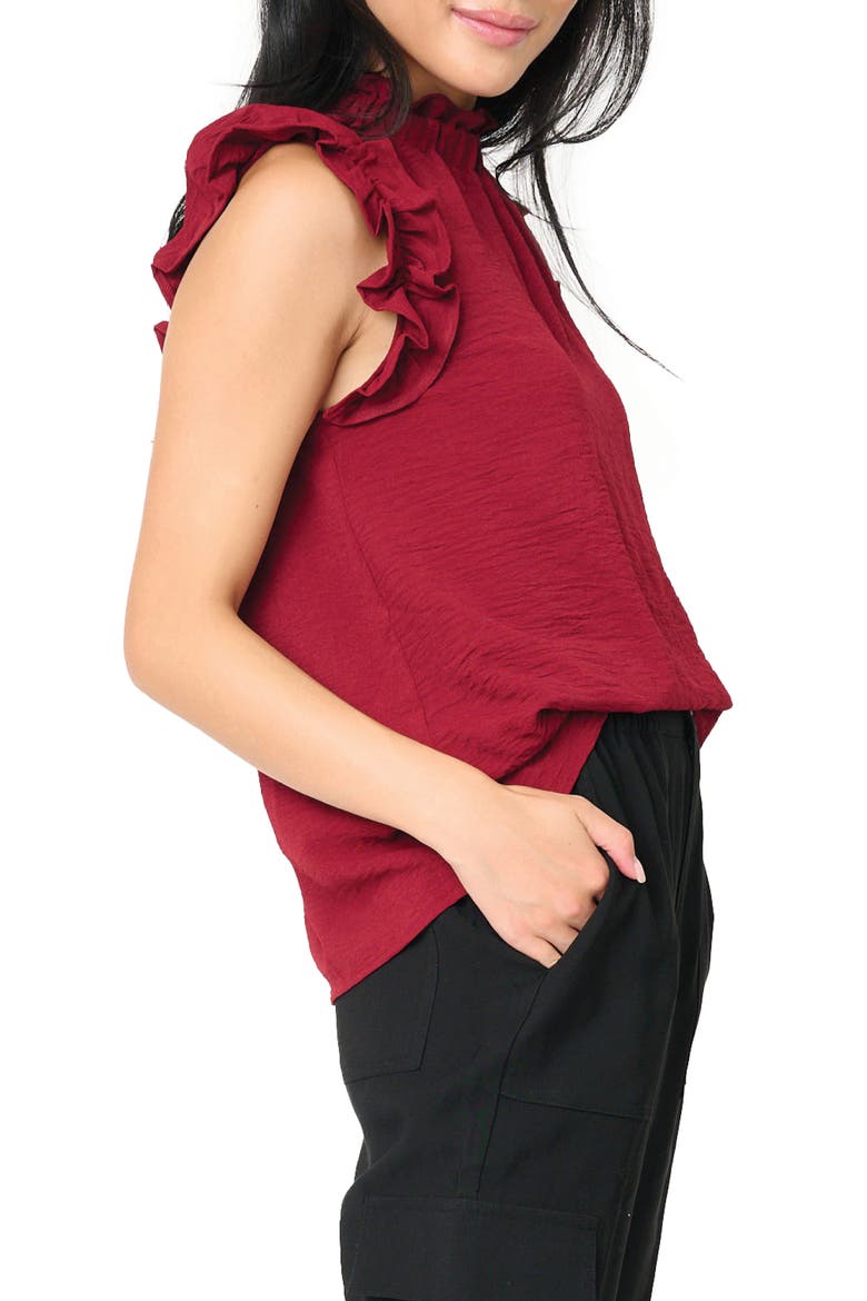 Ruffle Cap Sleeve Top, Alternate, color, SUGAR BEET