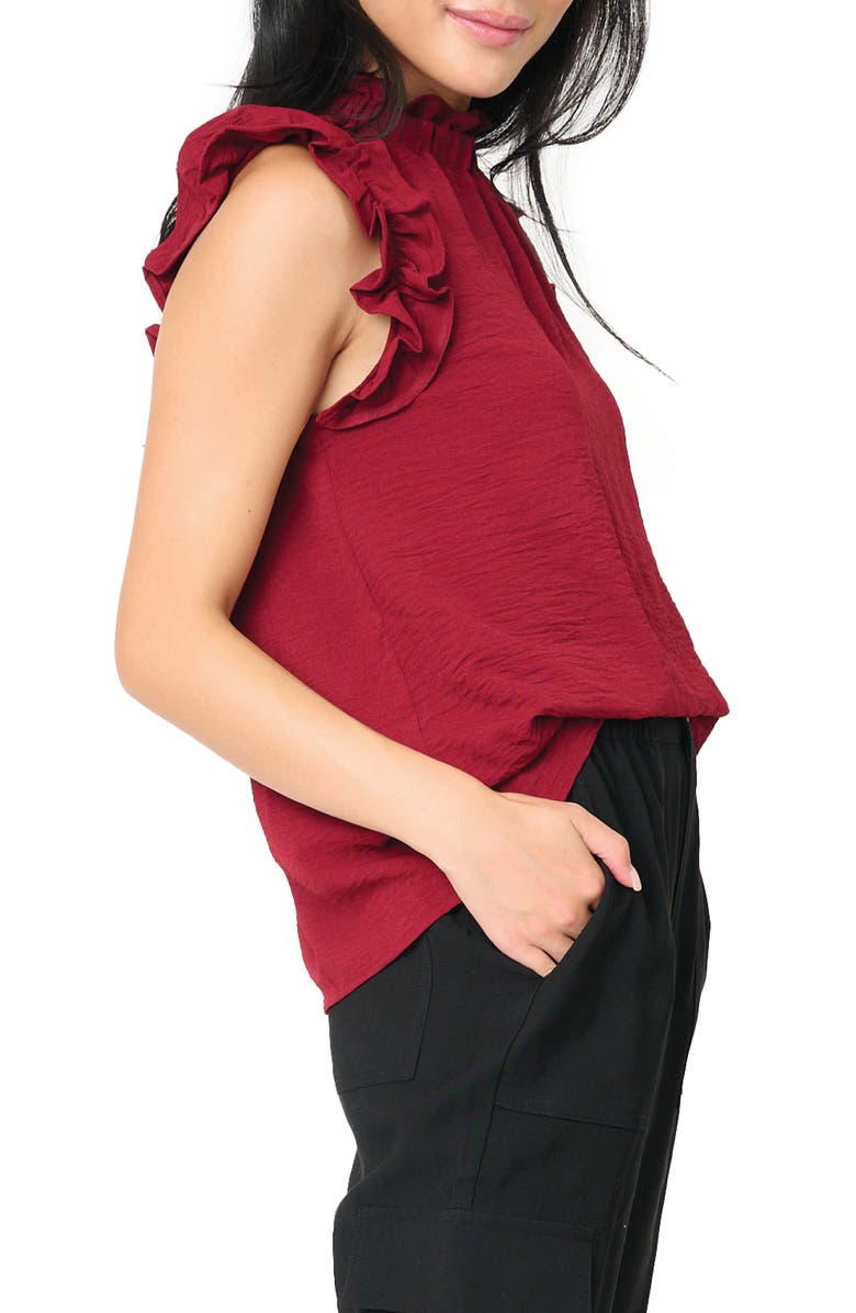 GIBSONLOOK Ruffle Cap Sleeve Top, Alternate, color, Sugar Beet