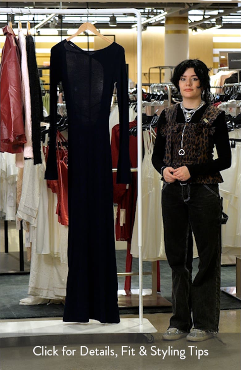 Christiane Open Back Long Sleeve Knit Gown, sales video thumbnail