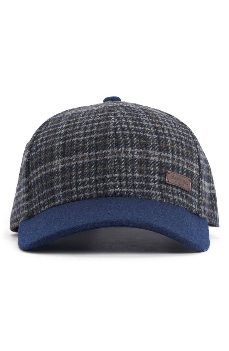 Barbour Clyde Plaid Adjustable Tweed Baseball Cap, Alternate, color, Navy/ Grey Plaid