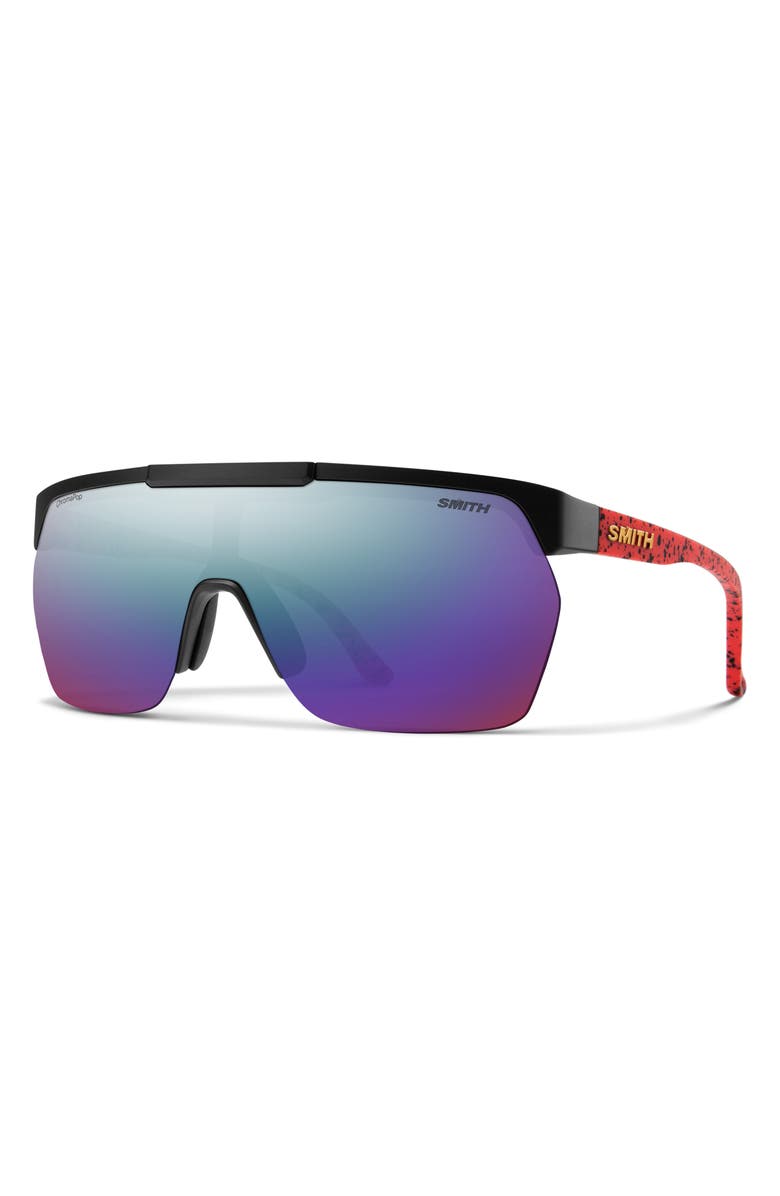 Smith XC 138mm ChromaPop<sup>™</sup> Polarized Oversize Shield Sunglasses, Main, color, Matte Wild Child / Violet