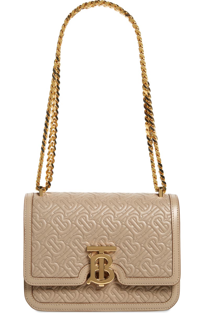 Burberry Small TB Monogram Quilted Lambskin Bag, Main, color,
