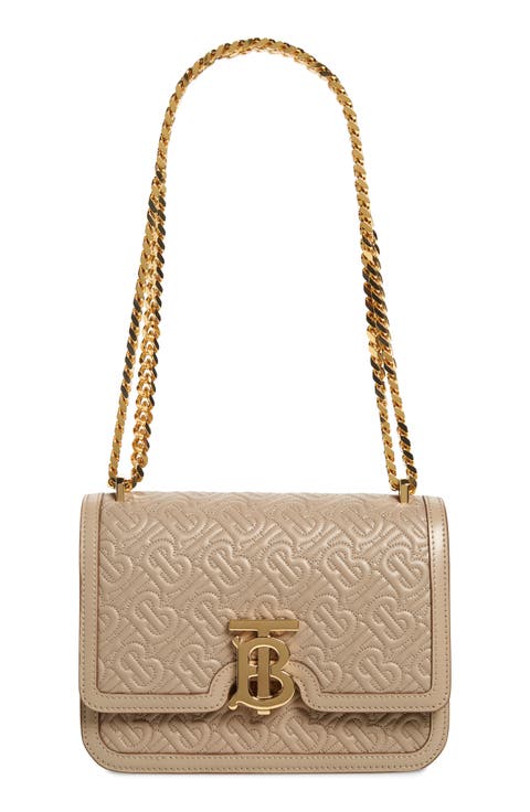 Small TB Monogram Quilted Lambskin Bag