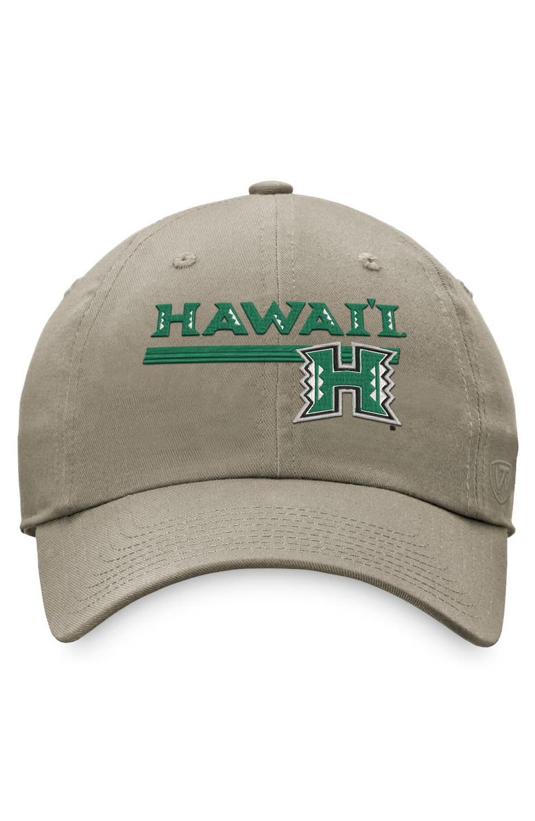 TOP OF THE WORLD Men's Top of the World Khaki Hawaii Warriors Slice Adjustable Hat, Alternate, color,