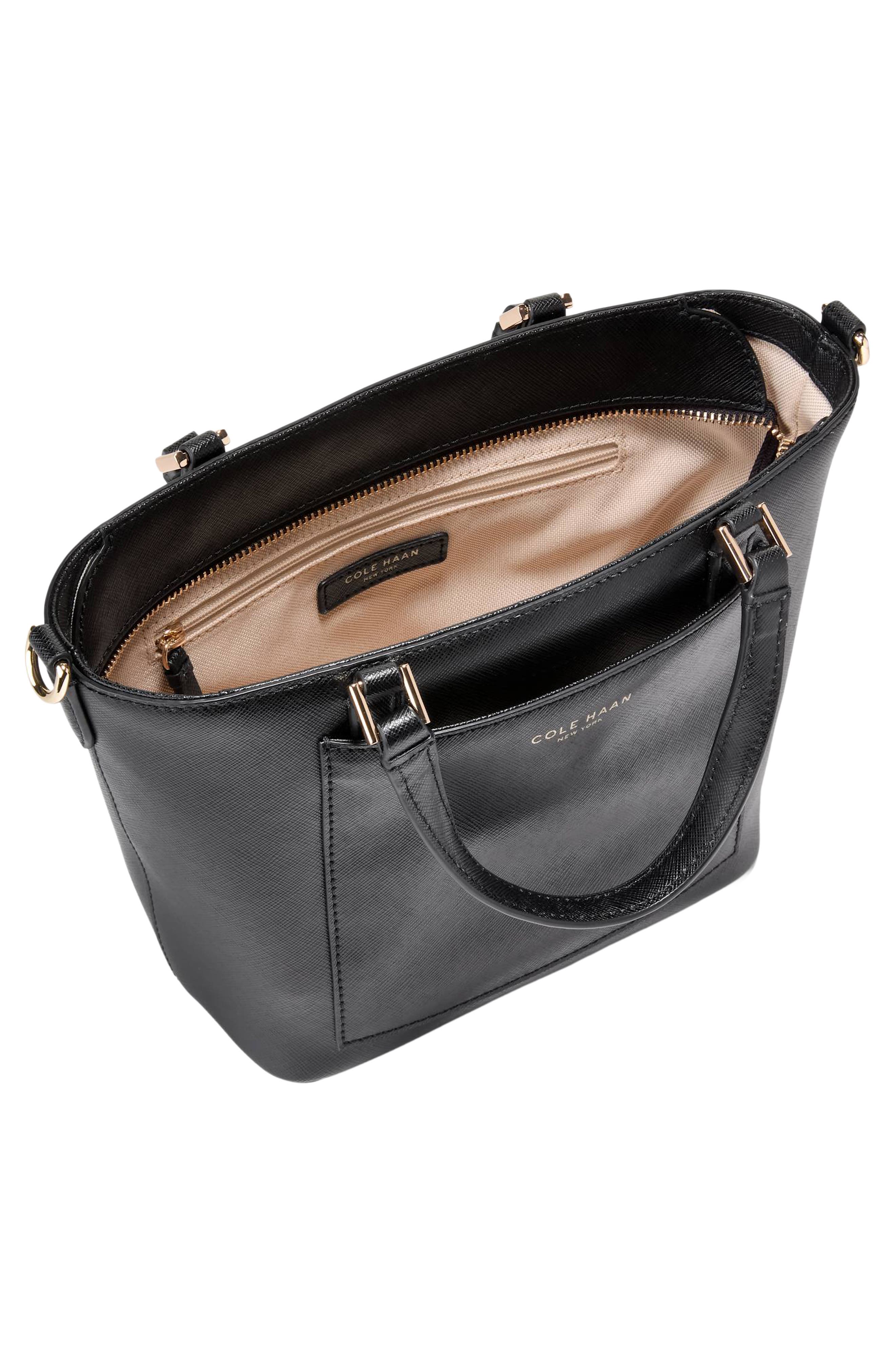 The Elyse Leather Mini Crossbody Bag, Alternate, color, BLACK