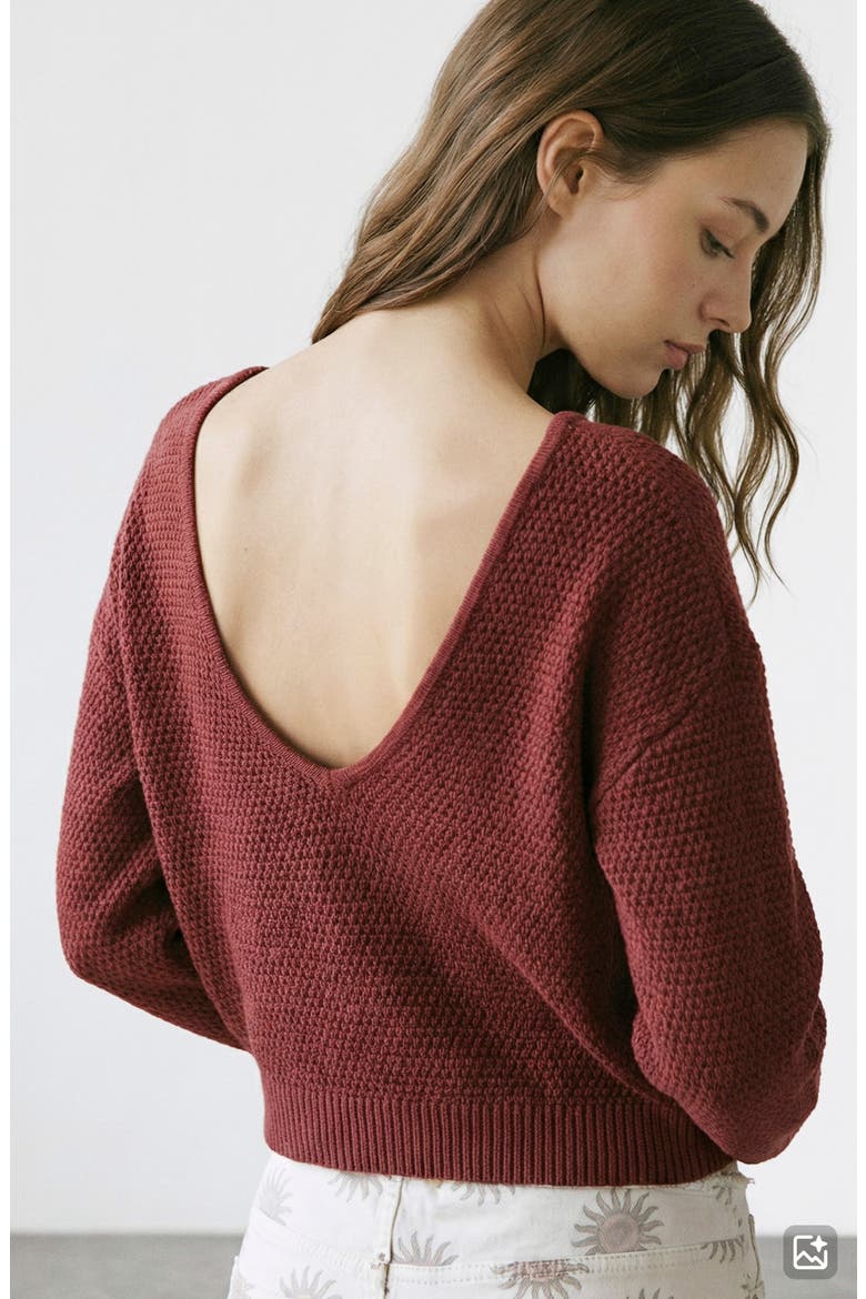 Low Back Sweater, Alternate, color, SALMON