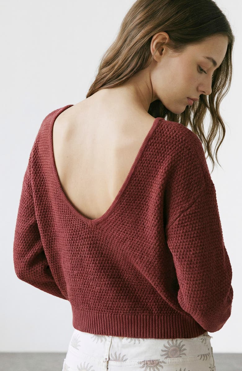 MANGO TEEN Low Back Sweater, Alternate, color, Salmon