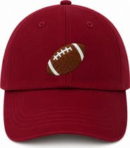 Bits & Bows Football Bow Baseball Hat