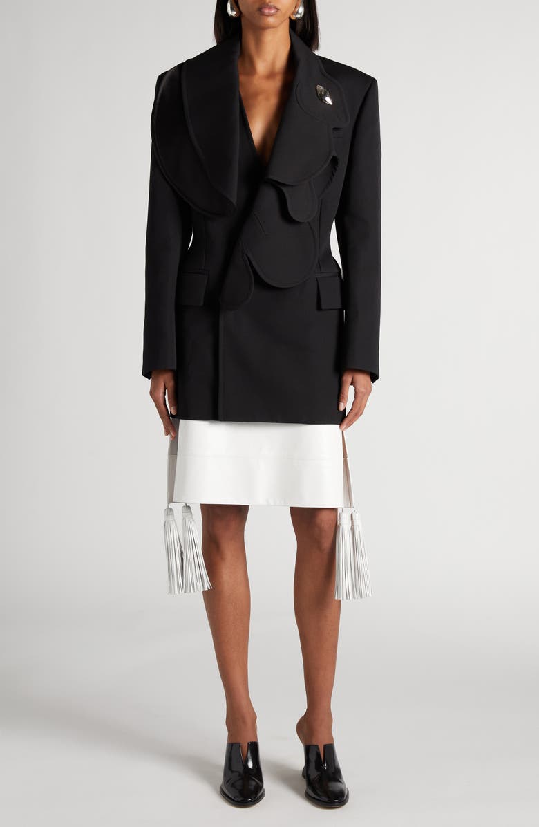 Bottega Veneta Rabbit Lapel Compact Wool Blazer, Alternate, color, 