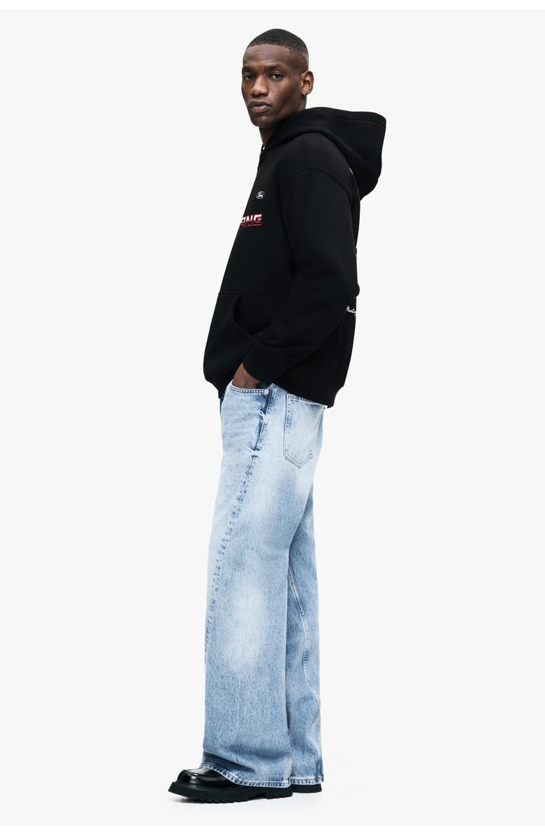 H&M Loose Fit Hoodie, Alternate, color, Black/Ford