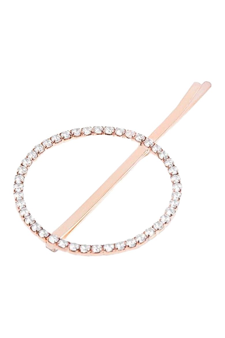 Open Circle Hair Pin, Main, color, Rose Gold