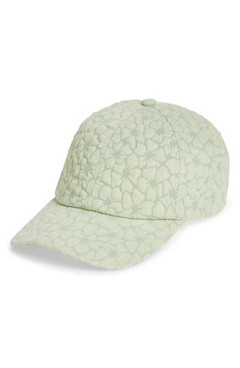Melrose And Market Floral Crepe Baseball Cap In Green Sigh