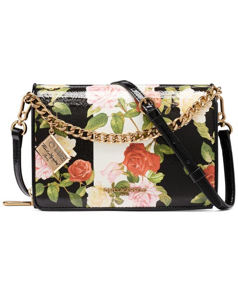 Lourdes Patent Floral Print Crossbody