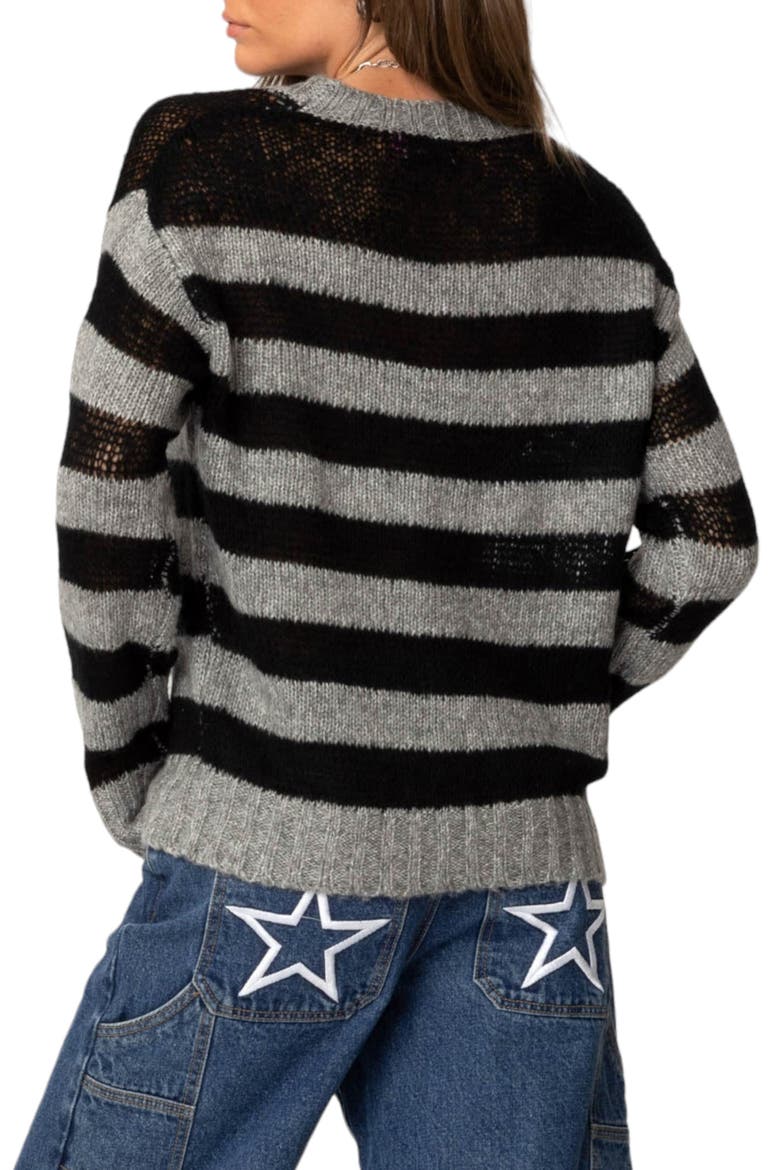 Stripe Sweater, Alternate, color, BLACK/GREY