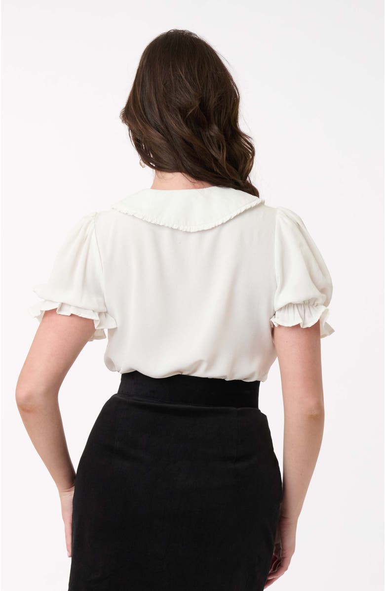 Smak Parlour 1960s Puff Sleeve Blouse, Alternate, color, Ivory