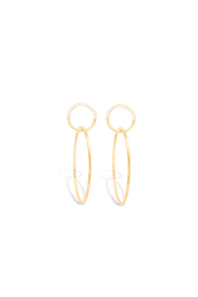Crew Half Moon Double Hoop Earrings - Diamond, Main, color, Diamond- Gold