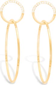 Campbell + Charlotte Crew Half Moon Double Hoop Earrings - Diamond