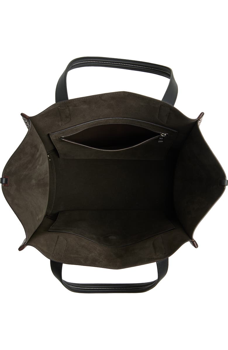 JW Anderson Loafer Leather Tote, Alternate, color, Burgundy/ Black