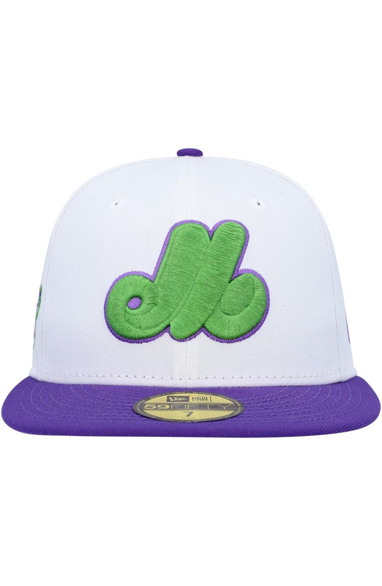 New Era Men's New Era White Montreal Expos 25th Anniversary Side Patch 59FIFTY Fitted Hat, Alternate, color, White