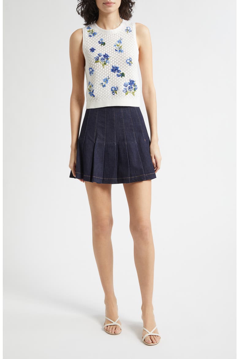 Amity Floral Embroidered Wool Blend Sweater Tank, Alternate, color, FLEUR DE PARIS