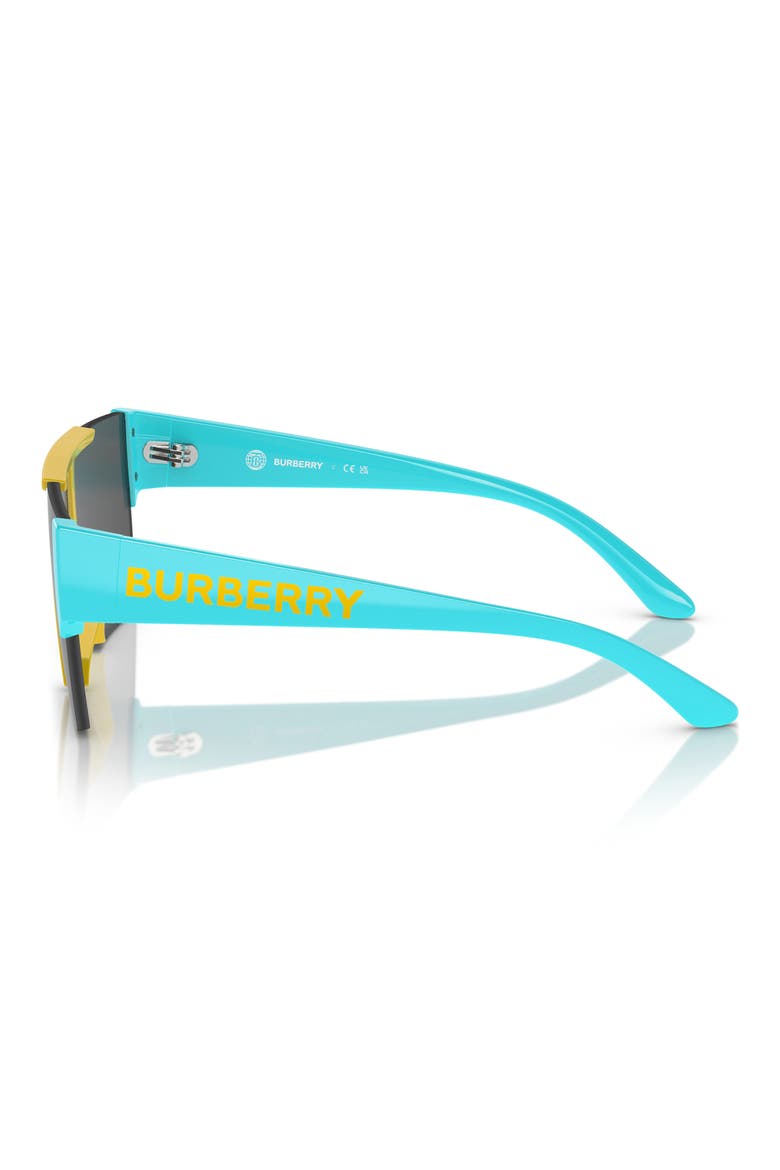 Kids' 28mm Flat Top Shield Sunglasses, Alternate, color, YELLOW / DARK GREY