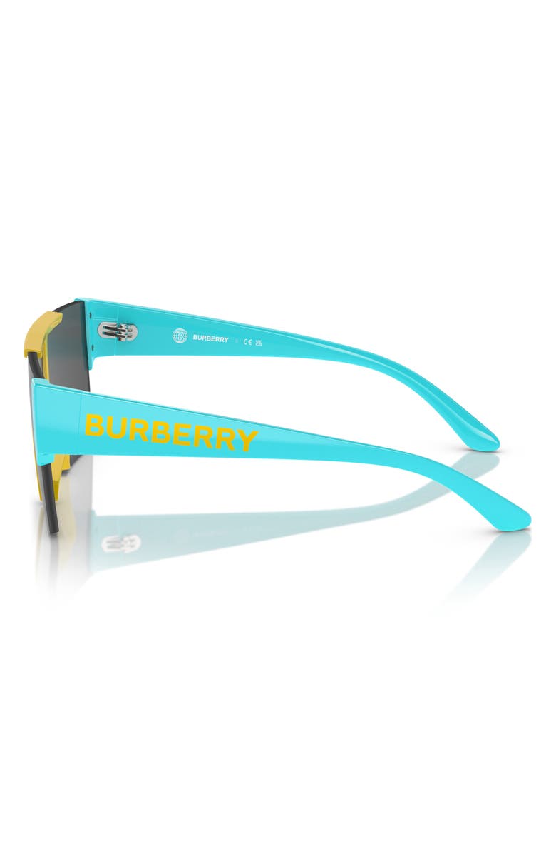 Burberry Kids' 28mm Flat Top Shield Sunglasses, Alternate, color, Yellow / Dark Grey