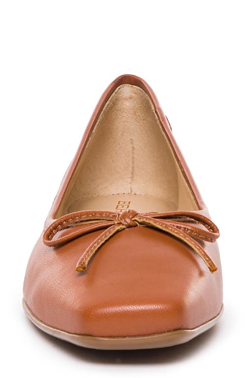 Bernardo Gwynn Leather Bow Ballerina Flats In Brown
