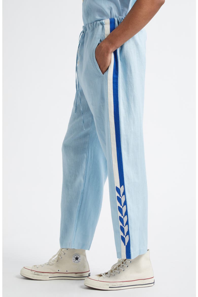 Seedling Stripe Pajama Pants, Alternate, color, WHITE/ BLUE