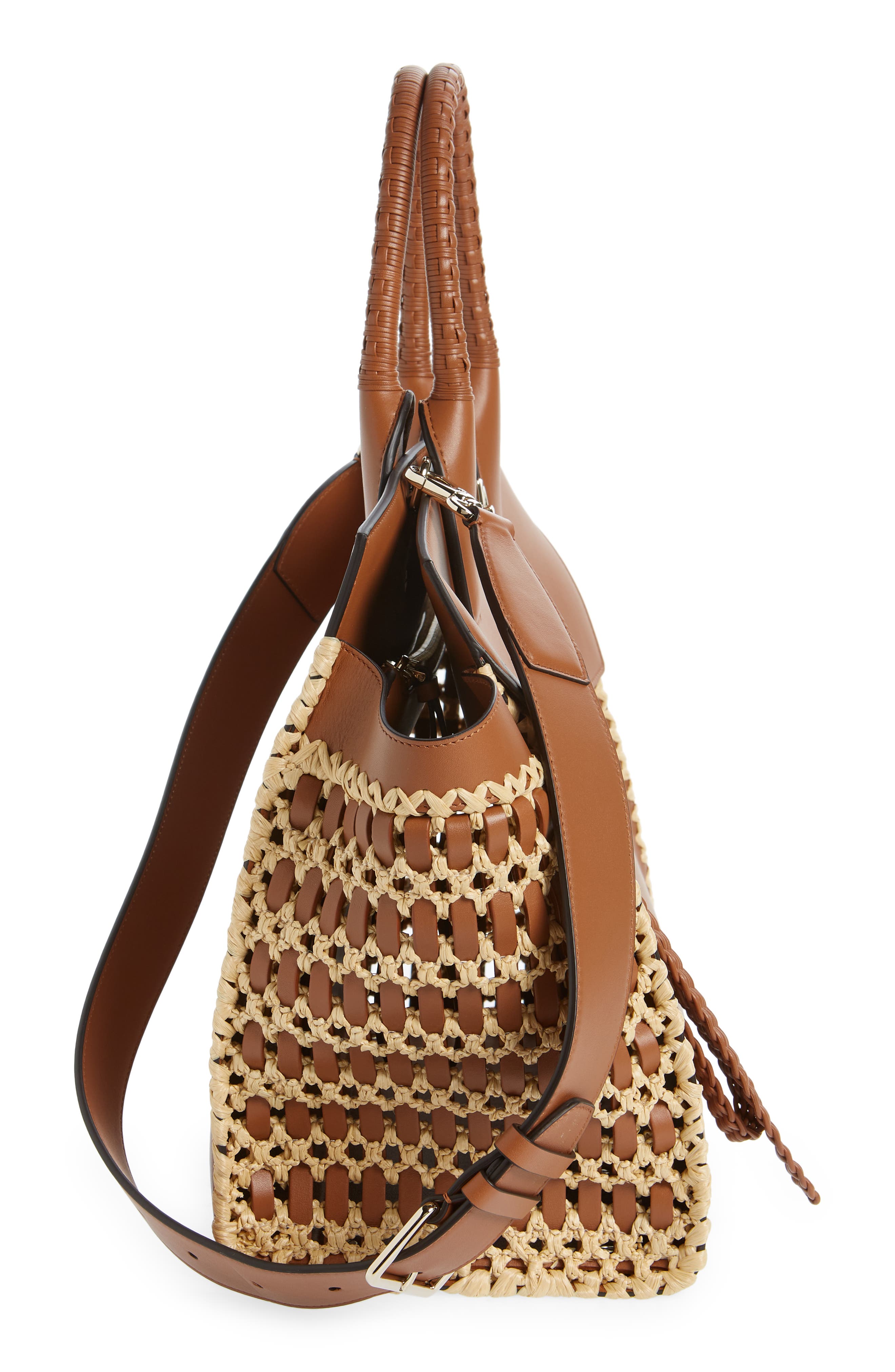 FERRAGAMO The Studio Soft Woven Top Handle Bag, Alternate, color, 