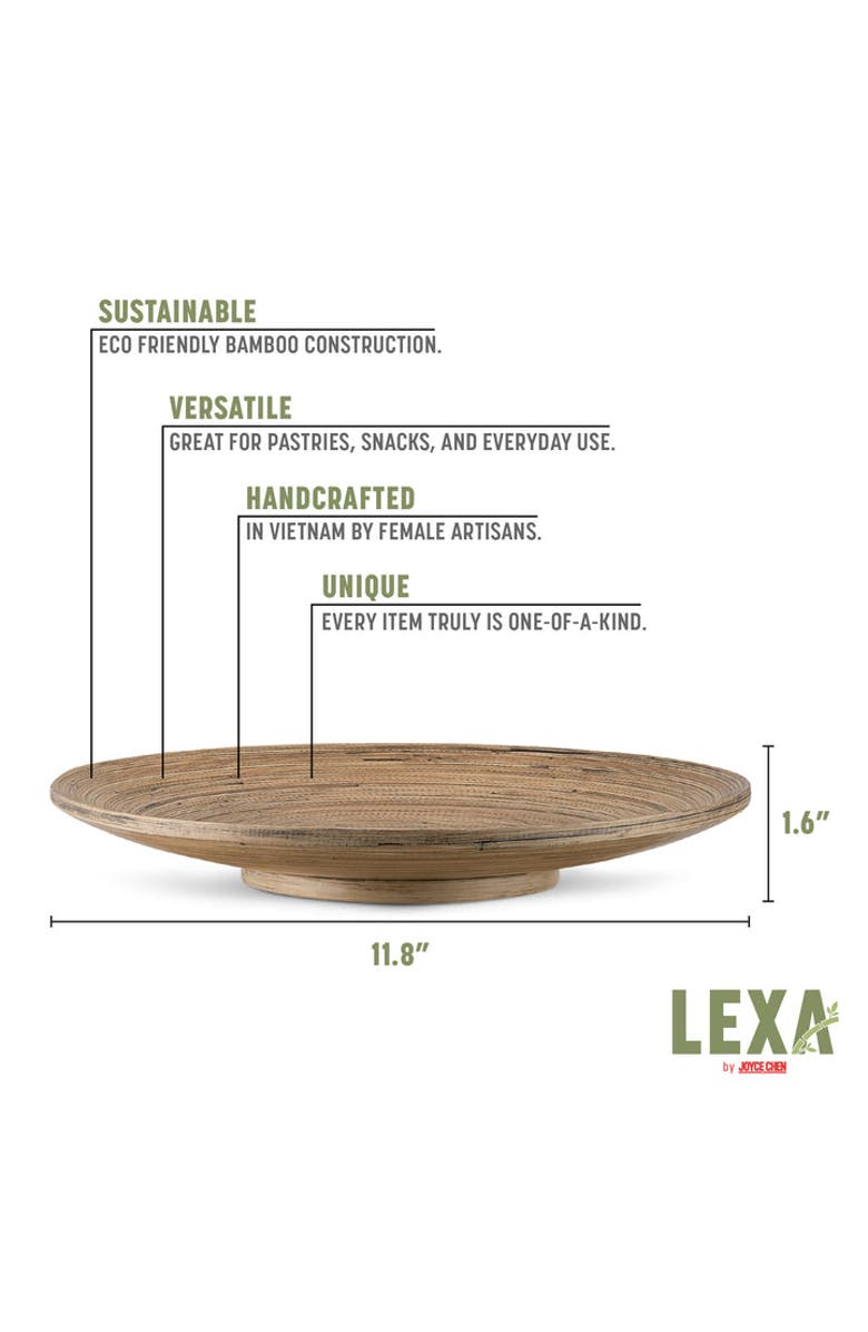 Lexa Footed Plate, 12 Inch, Alternate, color, Black