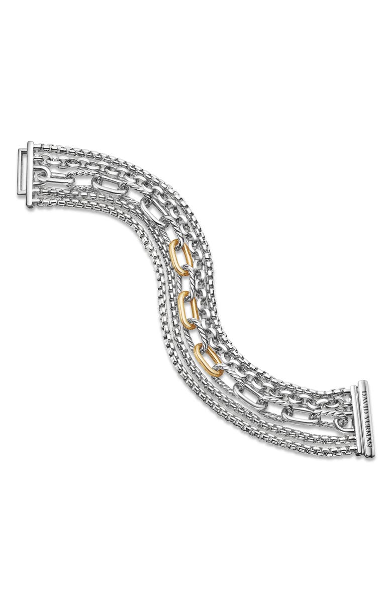 David Yurman Multi-Row Chain Bracelet with 18K Yellow Gold, Alternate, color,