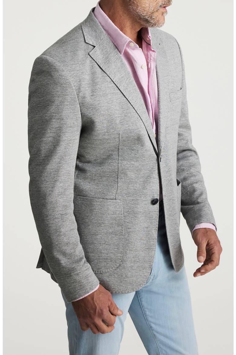 Matteo Slim Fit Grey Mélange Cotton & Linen Piqué Sport Coat, Alternate, color, GRAY