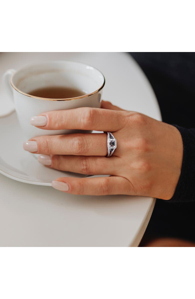 Julianna B. Black & White Diamond Split Shank Engagement Ring, Alternate, color, Diamond