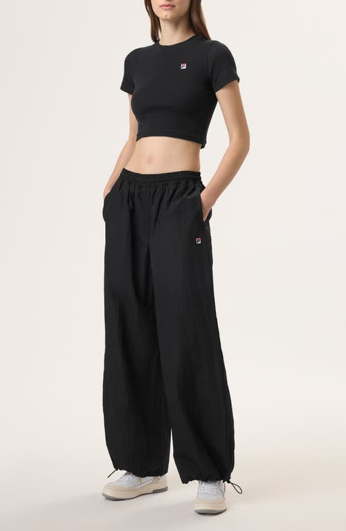 Fila X Hailey Stretch Cotton Rib Baby Tee In Black
