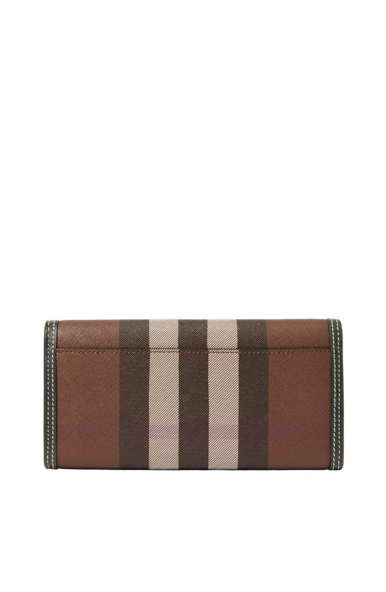Burberry Check Continental Wallet, Alternate, color, Dark Birch Brown