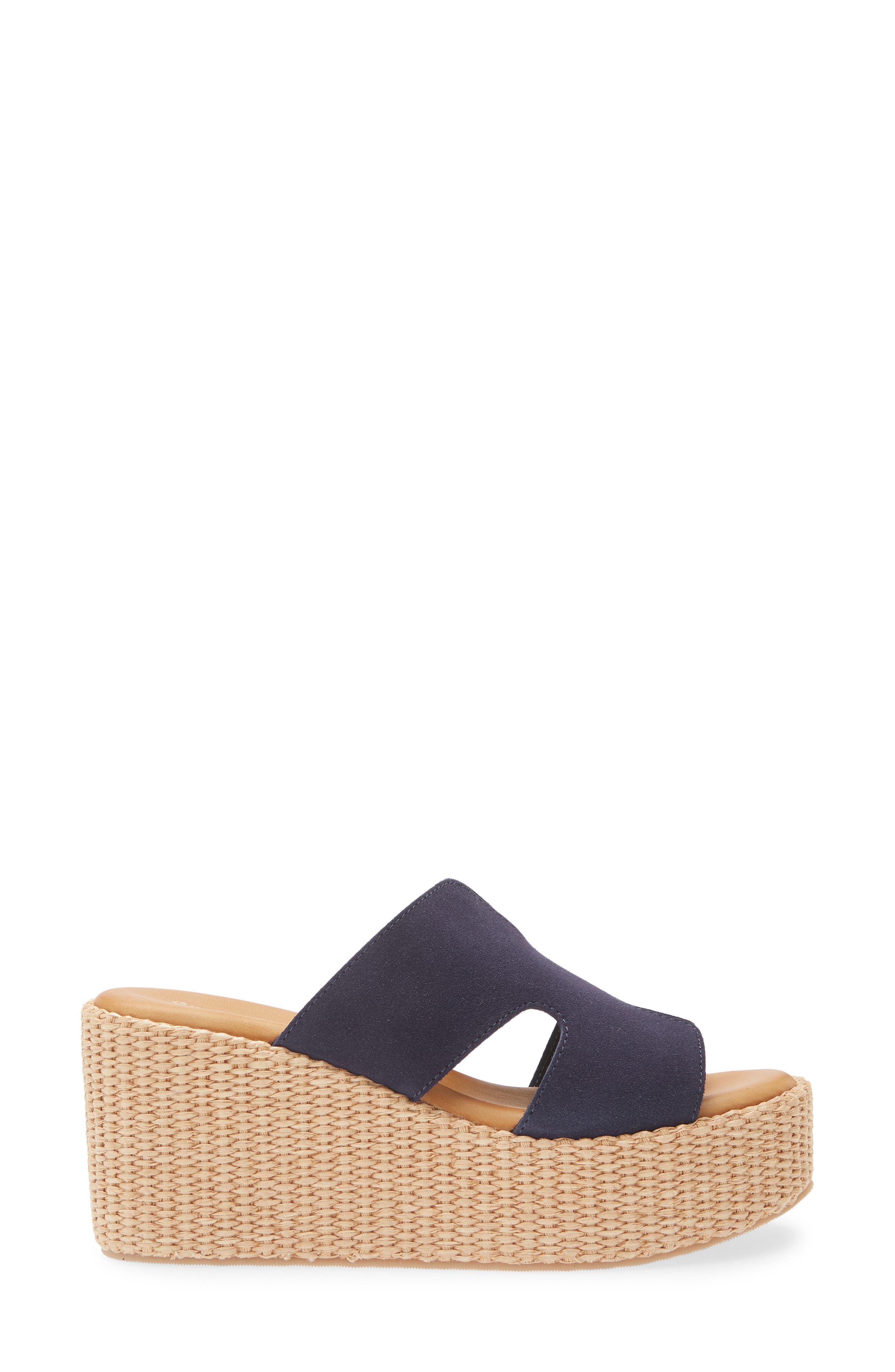 Jamie Platform Wedge Sandal, Alternate, color, NAVY SUEDE
