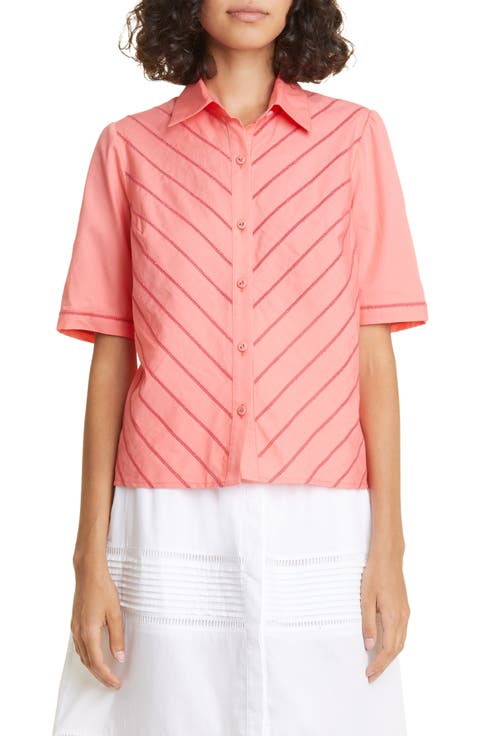 Paloma Diagonal Detail Cotton Button-Up Shirt