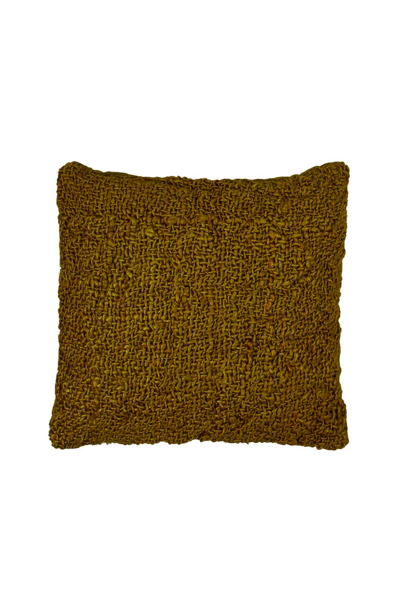 Storied Home Woven Pillow, Main, color, Yellow