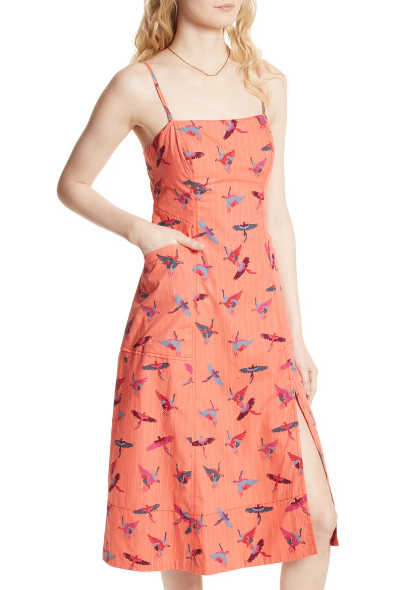 Sunshine of Your Love Cotton Midi Dress, Alternate, color, RED COMBO