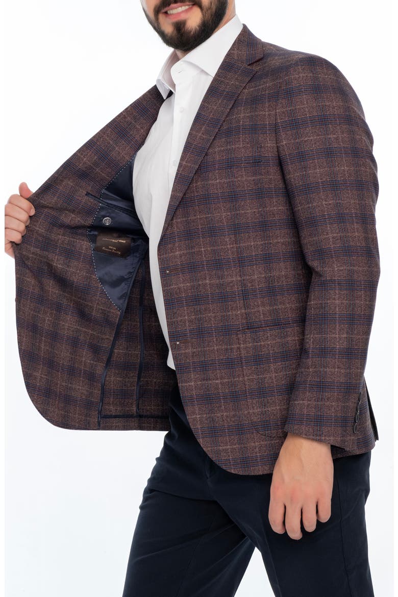 Plaid Sport Coat, Alternate, color, BURGUNDY