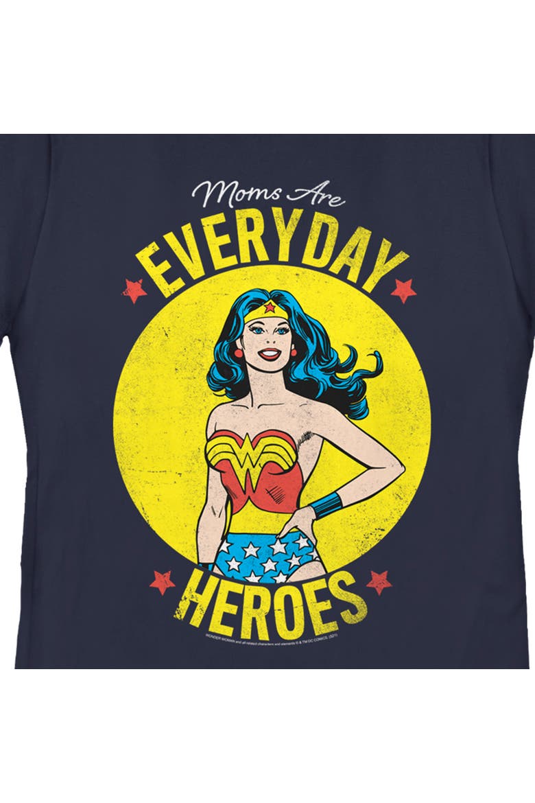 Women's Wonder Woman Moms Are Everyday Heroes  Graphic T-Shirt, Alternate, color, Navy Blue